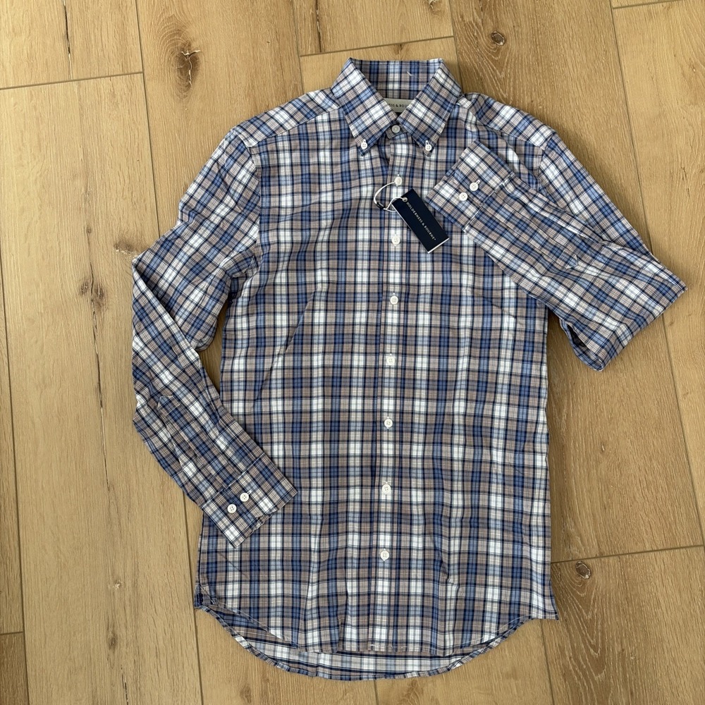 Holderness‎ & Bourne Shirt Mens Sz Large  The Andrews Tailored Fit Stretch Plaid